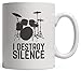 Produktbild I Destroy Silence Drums Mug - Funny Musicians And Great Drummer Rock Music Gift For Musician Players And Drummers Who Love Drumming And Playing Music With Drum Set Kit In Musical Band Garage!