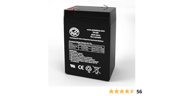 Vision CP645 6V 4.5Ah Versiegelte Bleisäure Akku - Dies ist EIN AJC®  Ersatz: Amazon.de: Computer \u0026 Zubehör