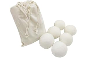 Leikance Lot de 6 balles de séchage en laine, adoucissantes naturelles réutilisables pour linge