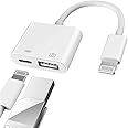 USB Camera Adapter, USB Female OTG Adapter for iPhone iPad, Apple Lightning to USB Camera Adapter, Portable USB Adapter for iPhone with Charging Port, Plug and Play, Compatible with USB Flash Drive