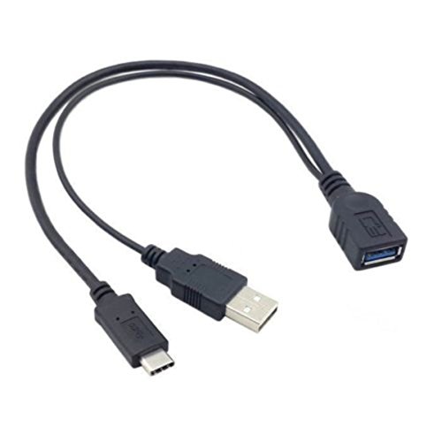 USB-C USB 3.1 Typ C Stecker auf A Female OTG Datenkabel mit USB-Stromkabel Extral