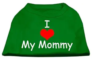 Mirage Pet Products 12-inch I Love My Mommy Screen Print Shirts for Pets, Medium, Emerald Green