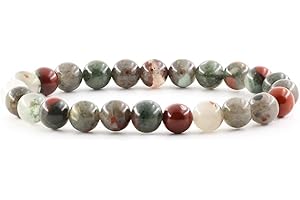 Ouubuuy Crystal Bracelet,8mm Natural Gemstone Bead Bracelet,Healing Crystal Bracelet for Women Men