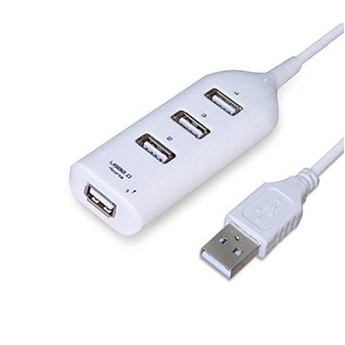Ularma 4-Port Hub USB 2.0 Hi-Speed Splitter Adapter für PC Computer,(weiß)