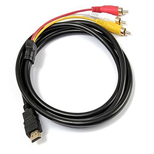 HDMI auf Cinch Kabel 1,5 m HDMI Male to 3RCA Video Audio AV Component Konverter Adapter Kabel für HDTV PC DVD und die meisten LCD-Projektoren (nicht für PS4) (schwarz) - 2