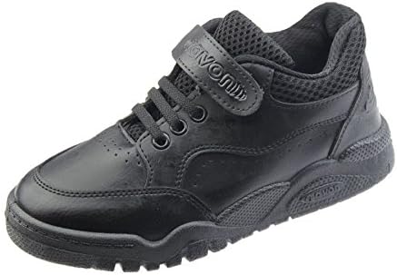 Boys School Shoes Wedding Formal Smart Dress Infant Christening Black Trainer Velcro Trainer UK 1/33