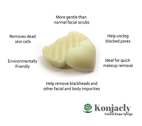 Natural Konjac sponges, set of 2 for face & body. Suitable for all skin types: Normal, dry, oily, sensitive and baby safe. Made from vegetable root fibre, Eco-friendly and chemical free. Extra soft gentle exfoliate & deep cleaning. Help to remove dead skin cells, dirt & impurities. Help prevent bacteria, acne breakout & blackheads, eliminate toxins, stimulate blood flow, minimise pores and improve skin texture leaving silky smooth, better completion, refreshed, radiant, reveal and rejuvenate.