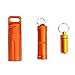 Produktbild Wasserdicht Pillendose Schlüsselanhänger Kapsel/Match Fall Batteriehalter Fall, Survival Outdoor Container Dry Box – 3 Stück Pille Fall Set Small Orange