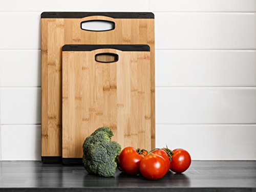 Sagaform 5017107 Schneidebrett, Bambus / Silikon, 40 x 30 x 1,50 cm, holz / schwarz - 2