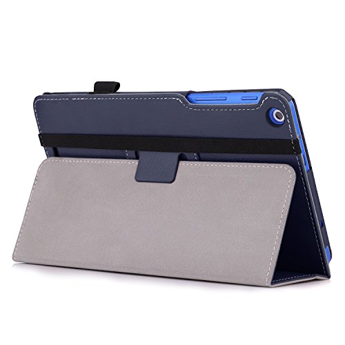 MoKo Acer Iconia One 8 B1-820 / B1-830 Hülle – PU Leder Ständer Tasche Schutzhülle Lederhülle Schale Smart Case Cover mit Standfunktion für Acer Iconia One 8 B1-820 8.0 Zoll Tablet-PC, Marineblau - 6