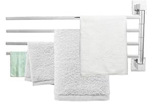 GREENSEN Obrotowy Wieszak na Ręczniki 2/3/4 Uzbrojenie 40 Cm Obrotowy Wieszak na Ręczniki Obrót o 180° Uchwyt na Ręczniki Bede Stal Nierdzewna Obrotowe ramię Wieszak (250255 Aktywne