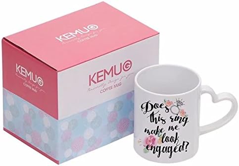 Mugs for Weddings-This Ring Make Me Look Engaged? - Engagement Gifts For Her 11 Ounce Mug - White Gift Box,By KEMUG