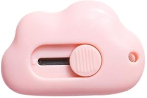 SEAAZQURTLES Cortador de cajas portátil de nube, cuchillo utilitario retráctil para arte, abrecartas Kawaii en forma de nube, papelería escolar, bonito cortador de papel para paquetes, cartas y cajas de cartón,