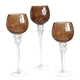 3tlg. Windlicht-Set mit elegantem Charme