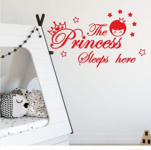 Preisvergleich Produktbild TANJINLOU Text Wandaufkleber Neues Angebot DIY Abnehmbare Prinzessin Schlafende Wandaufkleber Kunst Vinyl Aufkleber Hause Baby Mädchen Kinderzimmer Schlafzimmer Schlafsaal Dekoration 54 * 32 cm