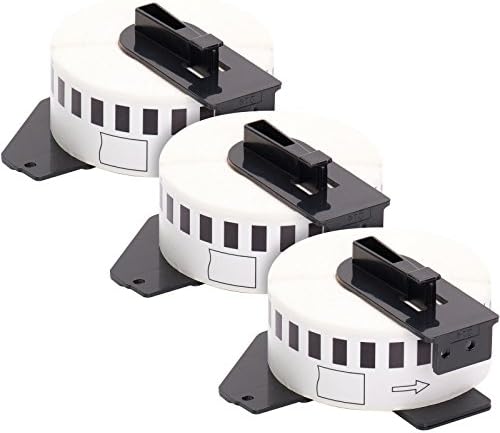 3x Address labels compatible Brother DK22214 12mm x 30,5m Continuous White Thermal Printing Roll Printer Label Paper