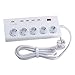 Produktbild Steckdosenleiste, 5 Fach Mehrfachsteckdose mit 1 Qualcomm Quick Charge QC 3.0 USB Port (Qualcomm zertifiziert), 4 IQ USB Anschlüssen mit 5V/2,4A und 1,8m Kabellänge EU Stecker (Weiß)
