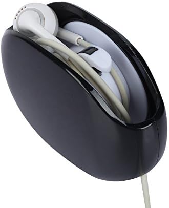 Caeser Archy 2Pcs Cord Holder Automatic Earphone Storage Box Earphone Case USB Cable Earphone Winder Collector One Second to Storage Your Earphone—Black