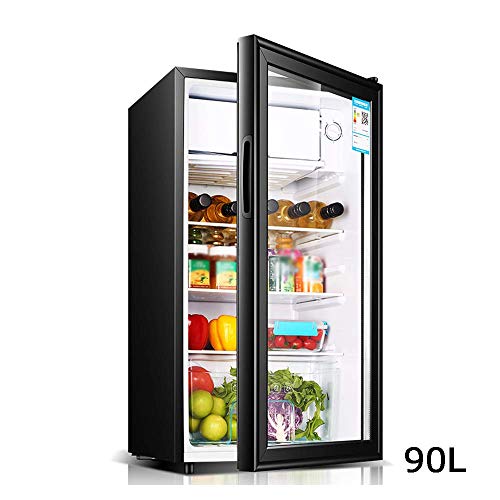 Preisvergleich Produktbild WYJW 90l Weinkühlschrank Schwarz Kleine Mini-Gefriertruhe Einzeltürige Hotelvitrine Musterkabinett Teekühlschrank