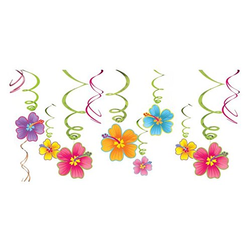 Amscan 679293 – Hängedekoration – Hawaii, 12-teilig Set - 3