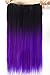 Neverland 25"Synthetic Straight Hair Extensions 3/4 Full Head Clip in Human Made Four Color Black To Purple