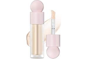 MORNERY Liquid Highlighter - Contour Face Stick/Shimmer Cream Makeup, Glitter Luminizer With Cushion Applicator, Natural Looking Bronzer (01 Moonlight)