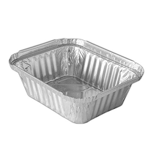 100 St. Aluschale mit Deckel | 450ml. | Grillschale | Alubehälter | Aluminiumschale | Tropfschale | Alu Menüschale | R28L (450B)