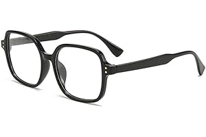 Lairesen Vintage Oversized Blue Light Blocking Glasses - quadratischer Rahmen, phototrope Gläser, große klare Gläser