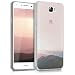 Produktbild kwmobile Hülle für Huawei Y6 II Compact - TPU Silikon Backcover Case Handy Schutzhülle - Cover klar Berg Morgenröte Design Altrosa Schwarz Transparent