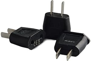 Aukru 3X Adaptateur de Voyage EU Europe FR Prise vers USA amérique/uS/Chine, Japon Canada, Mexique Adaptateur(Noir)
