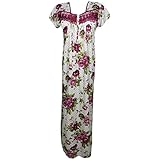 Indiatrendzs Women Satin Nightwear Floral Designer Nighty Lace Net Work On Neck Nightgown (Bust 42)