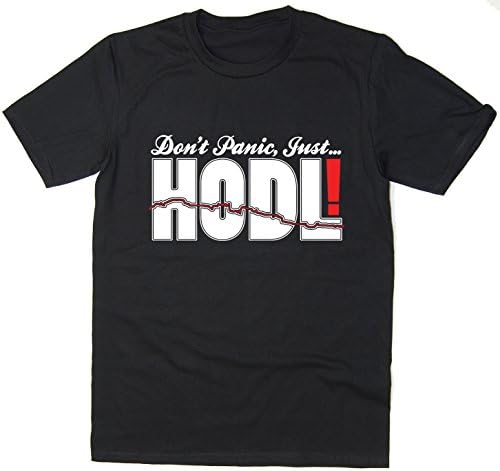 Rocket Fuel 'Don't Panic, Just HODL' Mens Funny Printed T-Shirt