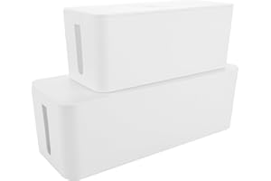 ZOFUN 2er Set Kabelbox Groß und Klein - XXL, Kabelmanagement Box Kabelbox Weiß, Kabelkasten zum Verstauen von Steckdosenleisten, Ladeadaptern Kabel Verstecken Schutz Sicherheit, Anti Rutsch Boden