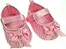 Cute baby girls pink ruched satin effect shoes by soft touch - Size Pink - 6-12 Months