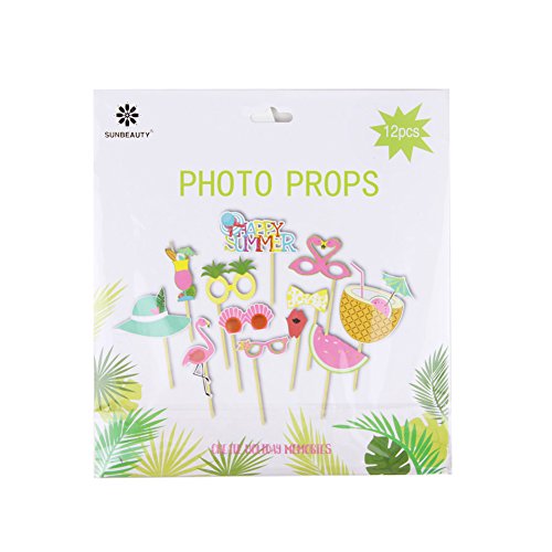 SUNBEAUTY Sommerfest Fotorequisiten 12er Set Booth Props Flamingo Foto Requisitenvon - 7