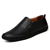 italienische designer schuhe herren  Männer Echte Lederschuhe Rutschen auf Schwarzen Loafers Moccasins Schuhe Italienischen Designer-Schuhe