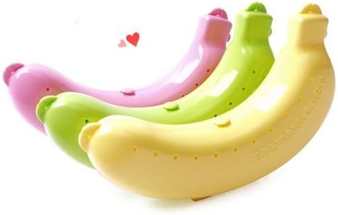 Banana Case Lunch Box Protector Container Holder Carrier Storage 3 Colours Yellow Green Pink (Yellow) by Nesa Ltd