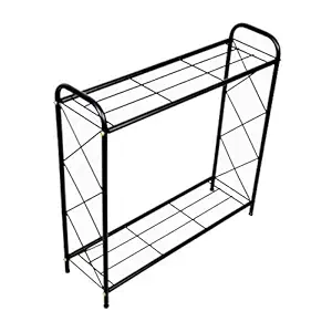 D&V ENGINEERING - Creative in innovation Metal 2 Tier Rack Type Plant Stand, Black, 26 inches height, 1 Piece