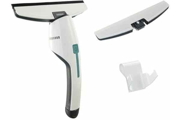 Leifheit Aspirateur à vitres et salle de bains Nemo, set nettoyage avec lave vitre électrique 360 degrés, buse salle de bains et support mural, kit sans trace ni goutte pour surfaces lisses et douches