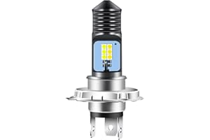 Chemini H4 LED Motorcycle Headlight Bulb for Motorbike Hi/Lo Beam Plug and Play 3030 Chip WhiteAmber 12V-1 Lamp