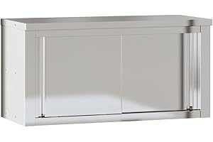 vidaXL Mobile Cucina da Parete con Ante Scorrevoli in Acciaio Inox