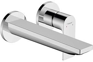 hansgrohe 72568000 bateria umywalkowa Rebris E, bateria odpływowa, niezamykana, armatura łazienkowa, oszczędność wody, chrom, jednouchwytowa bateria umywalkowa, podtynkowa do montażu na ścianie