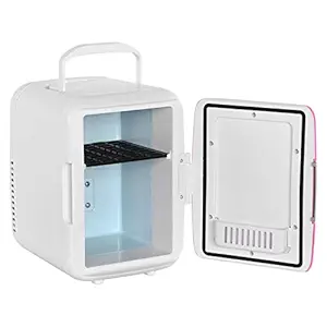 Compact Fridge Mini Fridge Modern Profile Material: ABS Heating Skincare for Drinks Snacks Breast Milk(Pink)