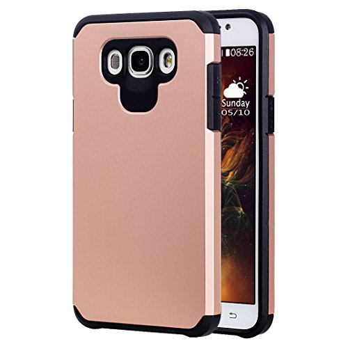 Galaxy J7 2016 Hülle Outdoor Rosa Schleife® PC Hard Back Cover Weich Silikon Bumper mit Dual Layer Schutz Hybrid Case Schutzhülle Handyhülle für Samsung Galaxy J7 2016 / J7109 / J7108 (5.5 Zoll)