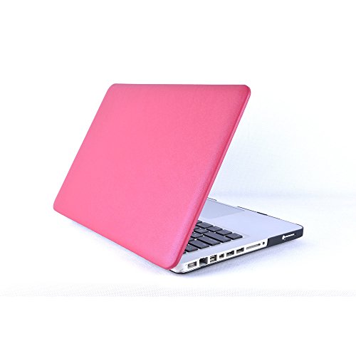 Macbook Pro 13 Hülle Case Tastaturschutzfolie Displayschutzfolie 3 in 1 Kit, TECOOL [Ultra Dünn Serien] Leder Hartschale Schutzhülle Case für MacBook Pro 13.3 Zoll Modell: A1278 – Heißes Rosa - 5