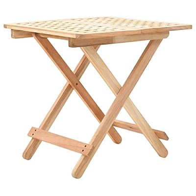 vidaXL Table d'Appoint Pliante Bois de Noyer Massif Table Auxiliaire Meuble