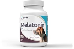 SNN GLOBAL K9 Choice Melatonin for Dogs 3 mg Chewable Peanut Butter Flavor 120 Pcs, Specially Formulated for Dogs (most dogs will eat tablets like a treat) Food Supplements