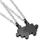 puzzle kette für 3 ♥ Lieferumfang: Insgesamt gibt es zwei Halsketten mit Anhänger, eine Herrenhalskette und eine Damenhalskette