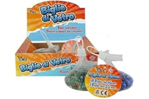 TOYS GARDEN SET 3 SACCHETTI DI BIGLIE COLORATE IN VETRO OGNI CONFEZIONE COMPOSTA DA 18 DA 16MM + 1 DA 25 MM - COLORI ASSORTITI - 1 PEZZO FRA I DISPONIBILI
