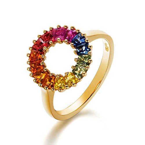 AnazoZ 18K(Au750) Gold Womens Engagement Rings Diamond Halo Size L 1/2